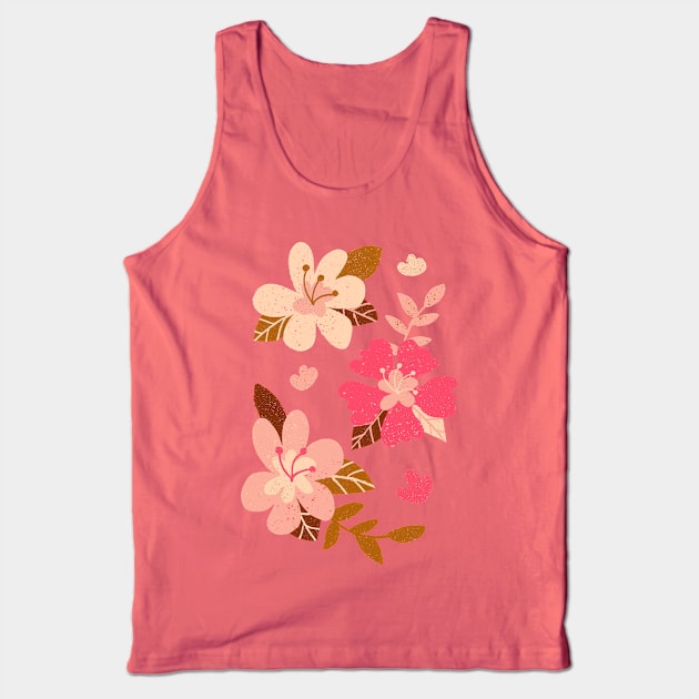 Pink hibiscus flowers Tank Top by MutchiDesign